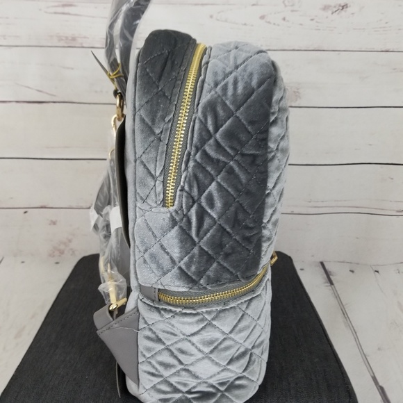 🌹Sale🌹Bebe Danielle Velvet Grey Backpack - Picture 3 of 3